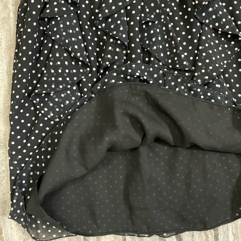 Black & white polka dot spaghetti strap dress - size 4 - Picture 9 of 10